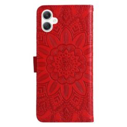 Kryty na mobil | Peňaženkové puzdro Embossing Pattern Slnečnica červené – Samsung Galaxy A06 | Kryty na mobil