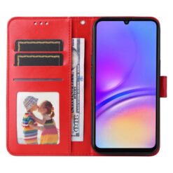 Kryty na mobil | Peňaženkové puzdro Embossing Pattern Slnečnica červené – Samsung Galaxy A06 | Kryty na mobil