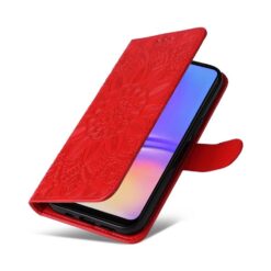 Kryty na mobil | Peňaženkové puzdro Embossing Pattern Slnečnica červené – Samsung Galaxy A06 | Kryty na mobil