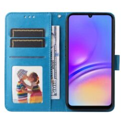 Kryty na mobil | Peňaženkové puzdro Embossing Pattern Slnečnica modré – Samsung Galaxy A06 | Kryty na mobil