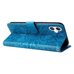 Kryty na mobil | Peňaženkové puzdro Embossing Pattern Slnečnica modré – Samsung Galaxy A06 | Kryty na mobil