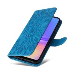 Kryty na mobil | Peňaženkové puzdro Embossing Pattern Slnečnica modré – Samsung Galaxy A06 | Kryty na mobil