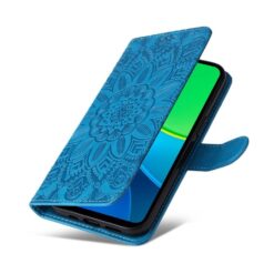 Peňaženkové puzdro Embossing Pattern Slnečnica modré – Vivo Y19s | Kryty na mobil Kryty na mobil | Peňaženkové puzdro Embossing Pattern Slnečnica modré – Vivo Y19s | Kryty na mobil