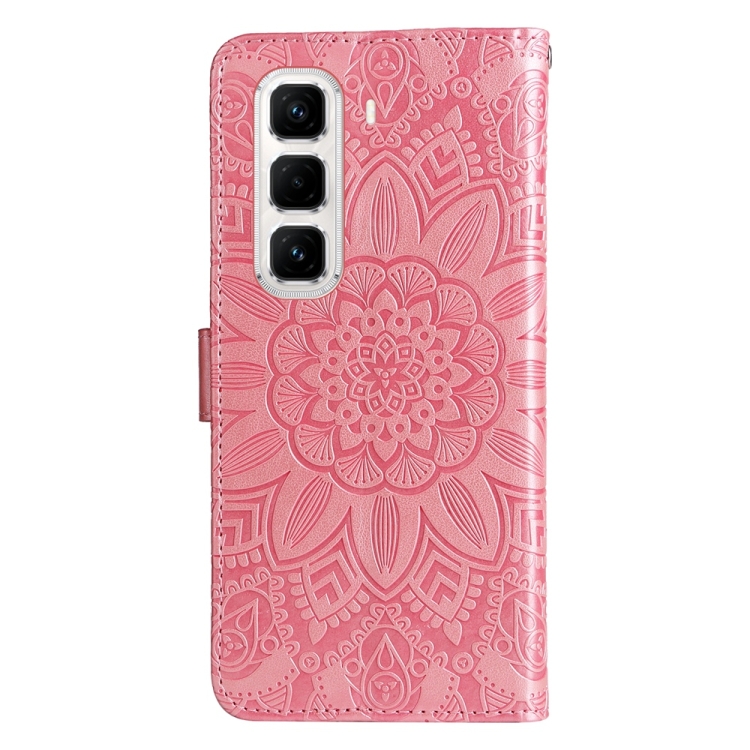 Peňaženkové puzdro Embossing Pattern Slnečnica ružové – Infinix Hot 50 Pro+ (50 Pro Plus) | Kryty na mobil Kryty na mobil | Peňaženkové puzdro Embossing Pattern Slnečnica ružové – Infinix Hot 50 Pro+ (50 Pro Plus) | Kryty na mobil