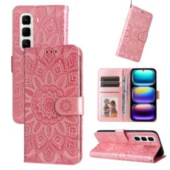 Peňaženkové puzdro Embossing Pattern Slnečnica ružové – Infinix Hot 50 Pro+ (50 Pro Plus) | Kryty na mobil Kryty na mobil | Peňaženkové puzdro Embossing Pattern Slnečnica ružové – Infinix Hot 50 Pro+ (50 Pro Plus) | Kryty na mobil
