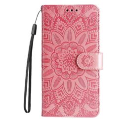 Kryty na mobil | Peňaženkové puzdro Embossing Pattern Slnečnica ružové – Realme 14 Pro | Kryty na mobil
