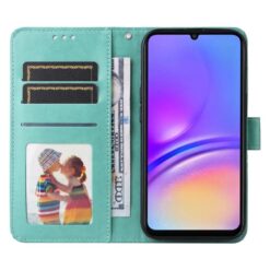 Kryty na mobil | Peňaženkové puzdro Embossing Pattern Slnečnica zelené – Samsung Galaxy A06 | Kryty na mobil