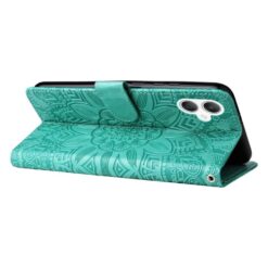 Kryty na mobil | Peňaženkové puzdro Embossing Pattern Slnečnica zelené – Samsung Galaxy A06 | Kryty na mobil