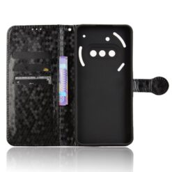 Peňaženkové puzdro Honeycomb Dot Texture Case čierne – Nothing Phone (3a) | Kryty na mobil Kryty na mobil | Peňaženkové puzdro Honeycomb Dot Texture Case čierne – Nothing Phone (3a) | Kryty na mobil
