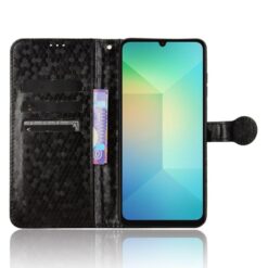 Kryty na mobil | Peňaženkové puzdro Honeycomb Dot Texture Case čierne – Samsung Galaxy A06 | Kryty na mobil
