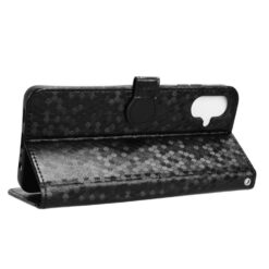 Kryty na mobil | Peňaženkové puzdro Honeycomb Dot Texture Case čierne – Samsung Galaxy A06 | Kryty na mobil