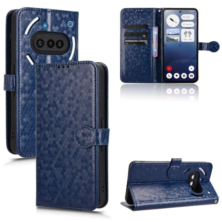 Peňaženkové puzdro Honeycomb Dot Texture Case modré – Nothing Phone (3a) | Kryty na mobil Kryty na mobil | Peňaženkové puzdro Honeycomb Dot Texture Case modré – Nothing Phone (3a) | Kryty na mobil
