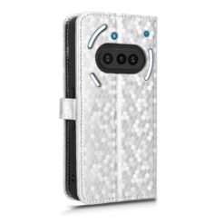 Kryty na mobil | Peňaženkové puzdro Honeycomb Dot Texture Case strieborné – Nothing Phone (3a) | Kryty na mobil