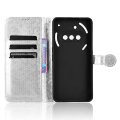 Kryty na mobil | Peňaženkové puzdro Honeycomb Dot Texture Case strieborné – Nothing Phone (3a) | Kryty na mobil