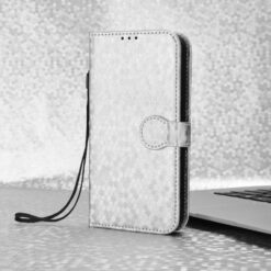 Peňaženkové puzdro Honeycomb Dot Texture Case strieborné – Samsung Galaxy A06 | Kryty na mobil Kryty na mobil | Peňaženkové puzdro Honeycomb Dot Texture Case strieborné – Samsung Galaxy A06 | Kryty na mobil