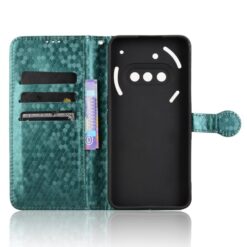 Peňaženkové puzdro Honeycomb Dot Texture Case zelené – Nothing Phone (3a) | Kryty na mobil Kryty na mobil | Peňaženkové puzdro Honeycomb Dot Texture Case zelené – Nothing Phone (3a) | Kryty na mobil