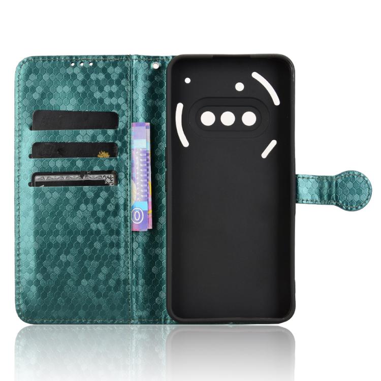 Peňaženkové puzdro Honeycomb Dot Texture Case zelené – Nothing Phone (3a) | Kryty na mobil Kryty na mobil | Peňaženkové puzdro Honeycomb Dot Texture Case zelené – Nothing Phone (3a) | Kryty na mobil