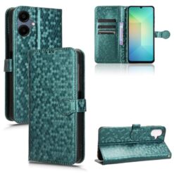 Kryty na mobil | Peňaženkové puzdro Honeycomb Dot Texture Case zelené – Samsung Galaxy A06 | Kryty na mobil