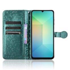 Kryty na mobil | Peňaženkové puzdro Honeycomb Dot Texture Case zelené – Samsung Galaxy A06 | Kryty na mobil