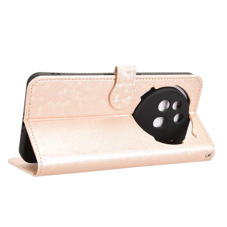 Peňaženkové puzdro Honeycomb Dot Texture Case zlaté – Nothing Phone (3a) Pro | Kryty na mobil Kryty na mobil | Peňaženkové puzdro Honeycomb Dot Texture Case zlaté – Nothing Phone (3a) Pro | Kryty na mobil