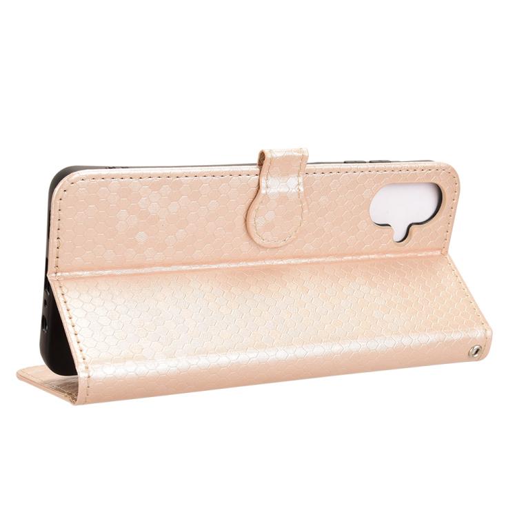 Peňaženkové puzdro Honeycomb Dot Texture Case zlaté – Samsung Galaxy A06 | Kryty na mobil Kryty na mobil | Peňaženkové puzdro Honeycomb Dot Texture Case zlaté – Samsung Galaxy A06 | Kryty na mobil