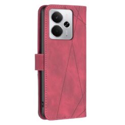 Kryty na mobil | Knižkové puzdro Rhombus červené – Realme 14 5G | Kryty na mobil