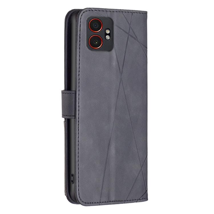 Knižkové puzdro Rhombus čierne – Samsung Galaxy Xcover 7 Pro | Kryty na mobil Kryty na mobil | Knižkové puzdro Rhombus čierne – Samsung Galaxy Xcover 7 Pro | Kryty na mobil