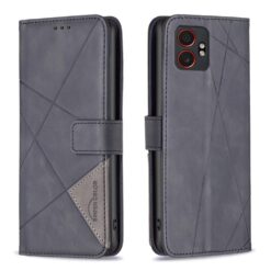 Knižkové puzdro Rhombus čierne – Samsung Galaxy Xcover 7 Pro | Kryty na mobil Kryty na mobil | Knižkové puzdro Rhombus čierne – Samsung Galaxy Xcover 7 Pro | Kryty na mobil