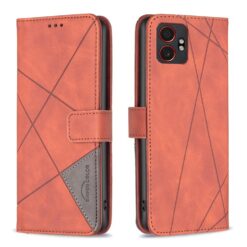 Knižkové puzdro Rhombus hnedé – Samsung Galaxy Xcover 7 Pro | Kryty na mobil Kryty na mobil | Knižkové puzdro Rhombus hnedé – Samsung Galaxy Xcover 7 Pro | Kryty na mobil