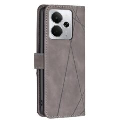 Kryty na mobil | Knižkové puzdro Rhombus sivé – Realme 14 5G | Kryty na mobil