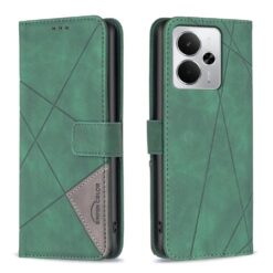 Kryty na mobil | Knižkové puzdro Rhombus zelené – Realme 14 5G | Kryty na mobil