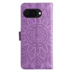 Kryty na mobil | Peňaženkové puzdro Embossing Pattern Slnečnica fialové – Google Pixel 9a | Kryty na mobil