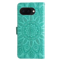 Kryty na mobil | Peňaženkové puzdro Embossing Pattern Slnečnica zelené – Google Pixel 9a | Kryty na mobil