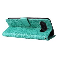Kryty na mobil | Peňaženkové puzdro Embossing Pattern Slnečnica zelené – Google Pixel 9a | Kryty na mobil