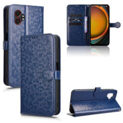 Kryty na mobil | Peňaženkové puzdro Honeycomb Dot Texture Case modré – Samsung Galaxy Xcover 7 Pro | Kryty na mobil