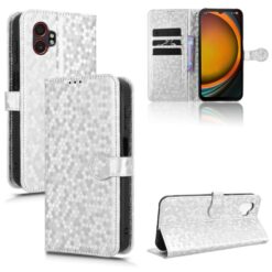 Kryty na mobil | Peňaženkové puzdro Honeycomb Dot Texture Case strieborné – Samsung Galaxy Xcover 7 Pro | Kryty na mobil