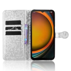 Kryty na mobil | Peňaženkové puzdro Honeycomb Dot Texture Case strieborné – Samsung Galaxy Xcover 7 Pro | Kryty na mobil