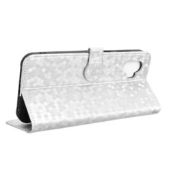 Kryty na mobil | Peňaženkové puzdro Honeycomb Dot Texture Case strieborné – Samsung Galaxy Xcover 7 Pro | Kryty na mobil