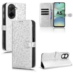 Kryty na mobil | Peňaženkové puzdro Honeycomb Dot Texture Case strieborné – Xiaomi Redmi A5 | Kryty na mobil