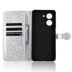 Kryty na mobil | Peňaženkové puzdro Honeycomb Dot Texture Case strieborné – Xiaomi Redmi A5 | Kryty na mobil