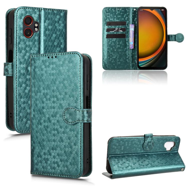 Peňaženkové puzdro Honeycomb Dot Texture Case zelené – Samsung Galaxy Xcover 7 Pro | Kryty na mobil Kryty na mobil | Peňaženkové puzdro Honeycomb Dot Texture Case zelené – Samsung Galaxy Xcover 7 Pro | Kryty na mobil