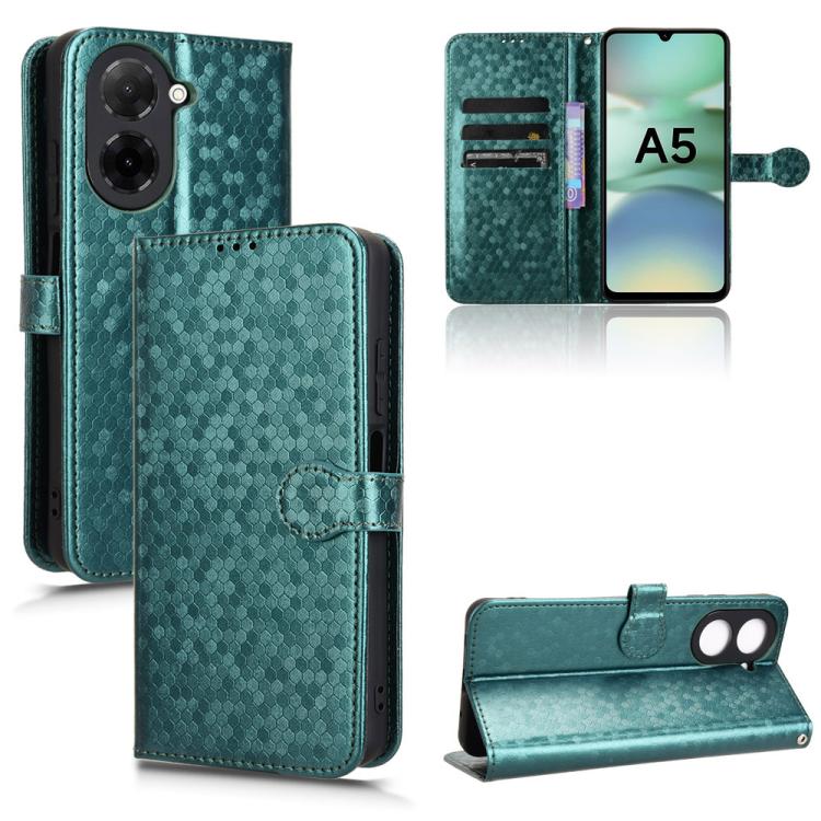 Peňaženkové puzdro Honeycomb Dot Texture Case zelené – Xiaomi Redmi A5 | Kryty na mobil Kryty na mobil | Peňaženkové puzdro Honeycomb Dot Texture Case zelené – Xiaomi Redmi A5 | Kryty na mobil