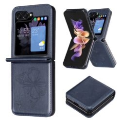 Kryty na mobil | Puzdro Embossing Pattern Motýľ modré – Samsung Galaxy Z Flip 5 | Kryty na mobil