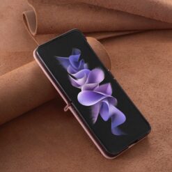 Kryty na mobil | Puzdro Embossing Pattern Motýľ ružové – Samsung Galaxy Z Flip 5 | Kryty na mobil