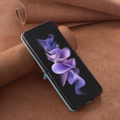 Kryty na mobil | Puzdro Embossing Pattern Motýľ zelené – Samsung Galaxy Z Flip 5 | Kryty na mobil