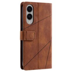 Kryty na mobil | Knižkové puzdro Rhombus hnedé – Samsung Galaxy S25 Edge | Kryty na mobil