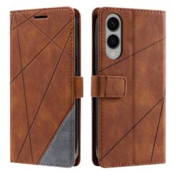 Kryty na mobil | Knižkové puzdro Rhombus hnedé – Samsung Galaxy S25 Edge | Kryty na mobil