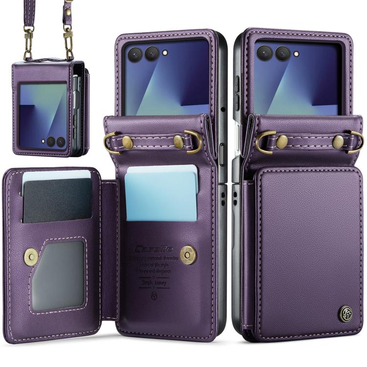 Multifunkčné peňaženkové puzdro CaseMe Business case fialové – Samsung Galaxy Z Flip 7 | Kryty na mobil Kryty na mobil | Multifunkčné peňaženkové puzdro CaseMe Business case fialové – Samsung Galaxy Z Flip 7 | Kryty na mobil