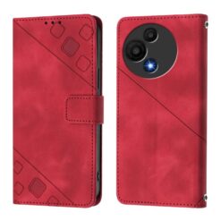 Peňaženkové puzdro Embossing Pattern Square červené – TCL 60 SE Nxtpaper