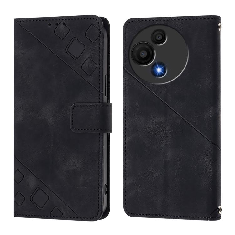 Peňaženkové puzdro Embossing Pattern Square čierne – TCL 60 SE Nxtpaper | Kryty na mobil Kryty na mobil | Peňaženkové puzdro Embossing Pattern Square čierne – TCL 60 SE Nxtpaper | Kryty na mobil